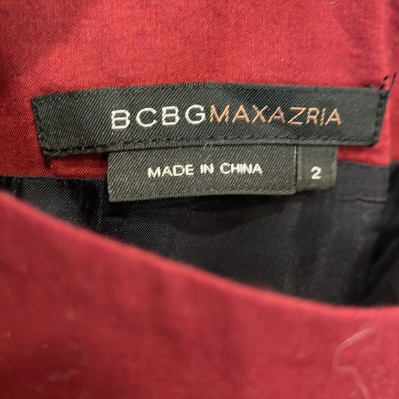 BCBG Floral Halter Dress. Mid-length. A-line. Navy, Wine, Brown. Size 2. - Picture 4 of 4